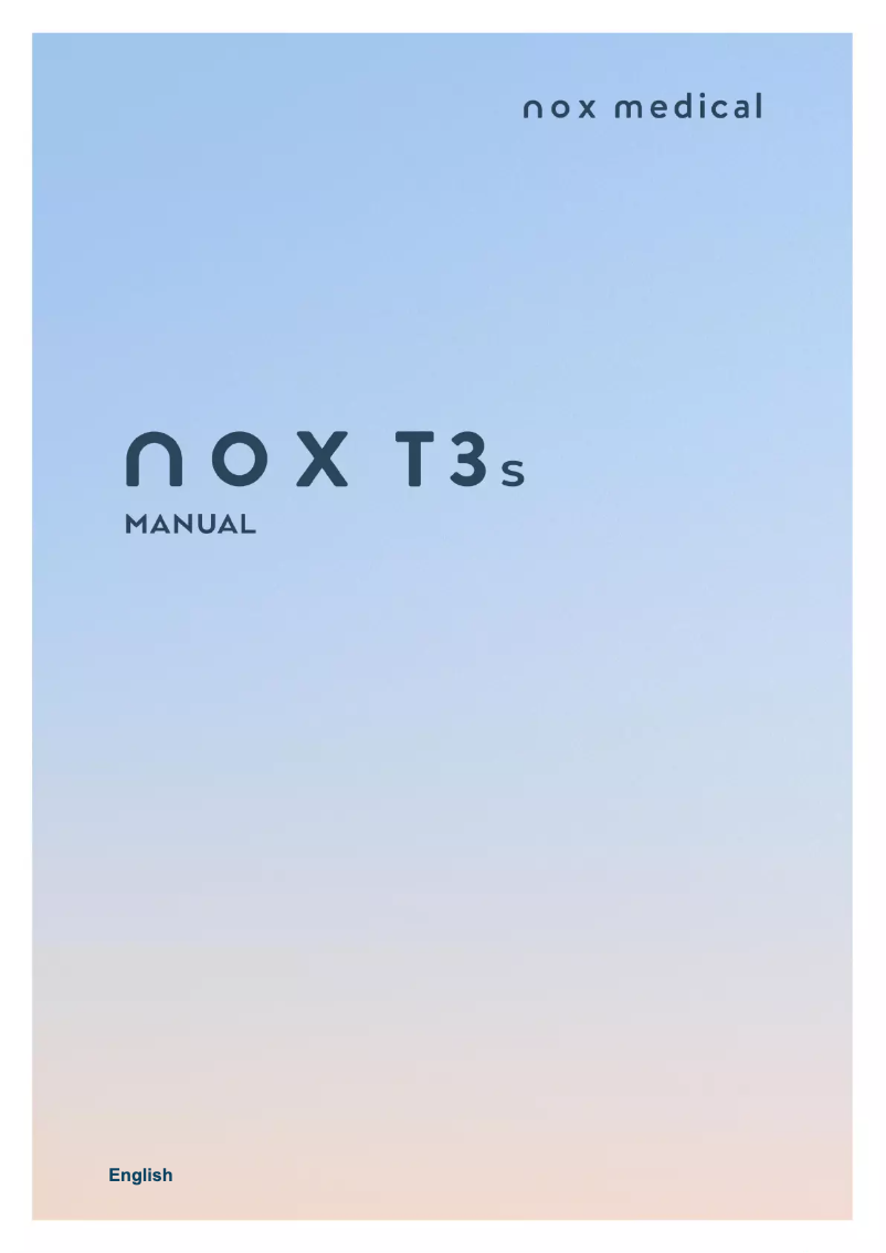 Page n°1 - Manuel utilisateur NOX T3s