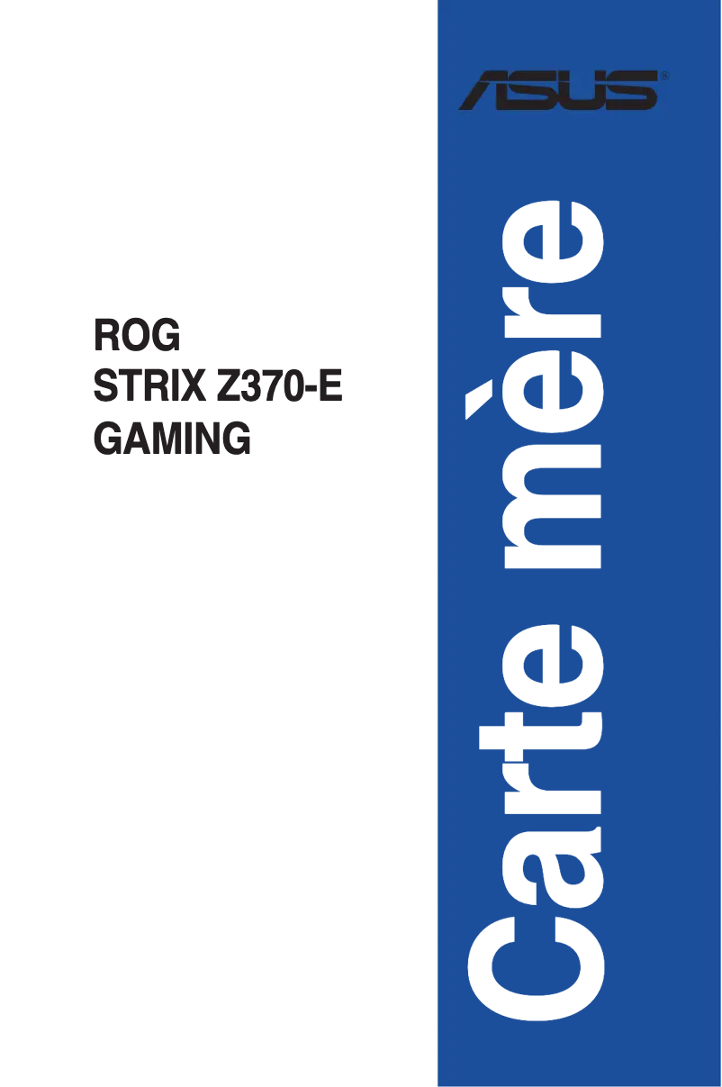 Page 1 de la notice Manuel utilisateur Asus ROG STRIX Z370-E Gaming
