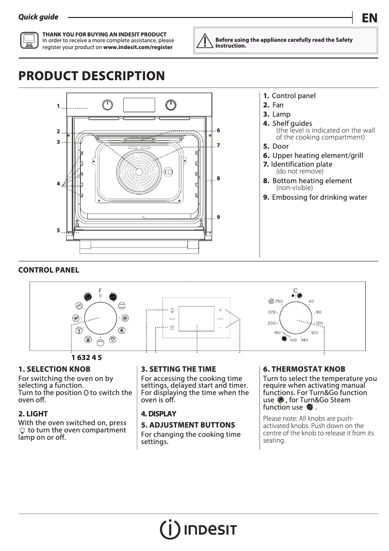 Page n°1 - Manuel d'utilisation et d'entretien Indesit KFWS 3844 H IX UK