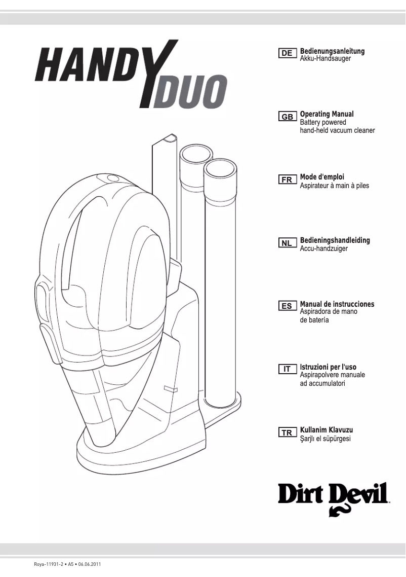 Page 1 de la notice Manuel utilisateur Dirt Devil Handy Duo M3121
