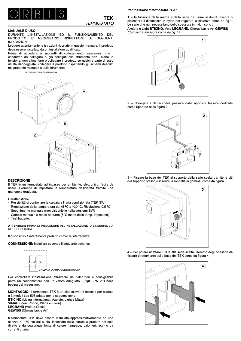 Page 1 de la notice Manuel utilisateur Orbis TEK
