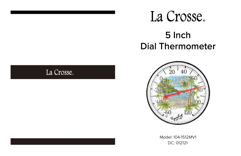 Page 1 de la notice Manuel utilisateur La Crosse Technology 104-20747MV