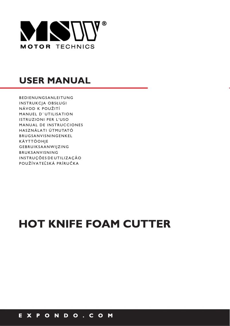 Page 1 de la notice Manuel utilisateur MSW MSW-ISU-STYRO 250 S2