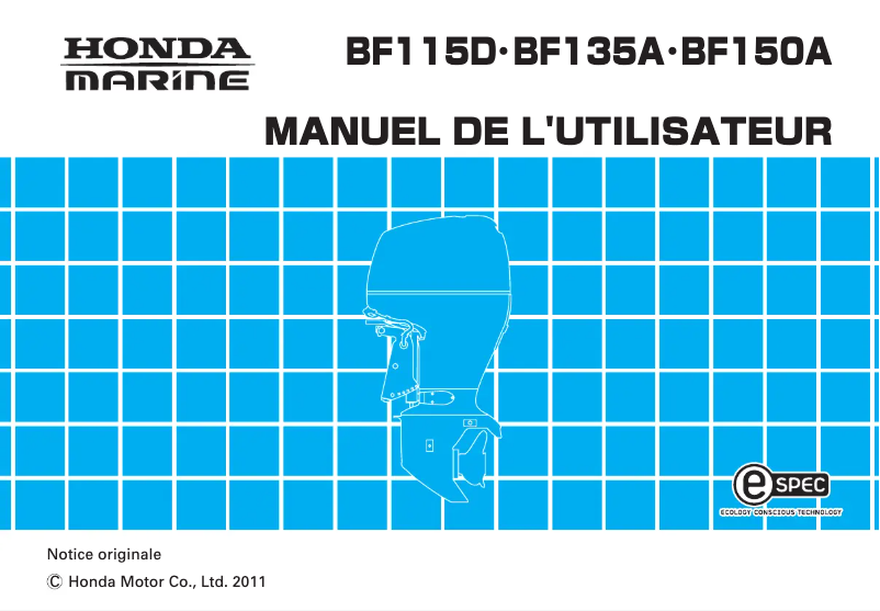 Image de la première page du manuel de l'appareil BF150A (2011)