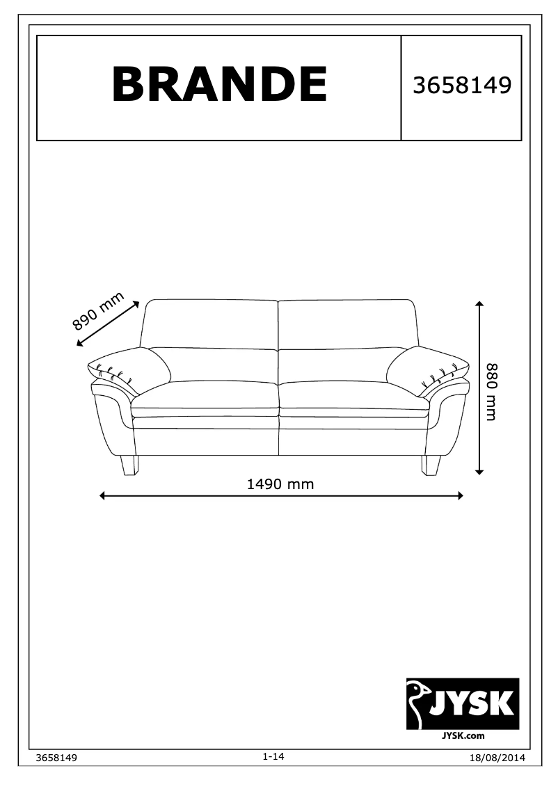 Image de la première page du manuel de l'appareil Brande (149x91x89)