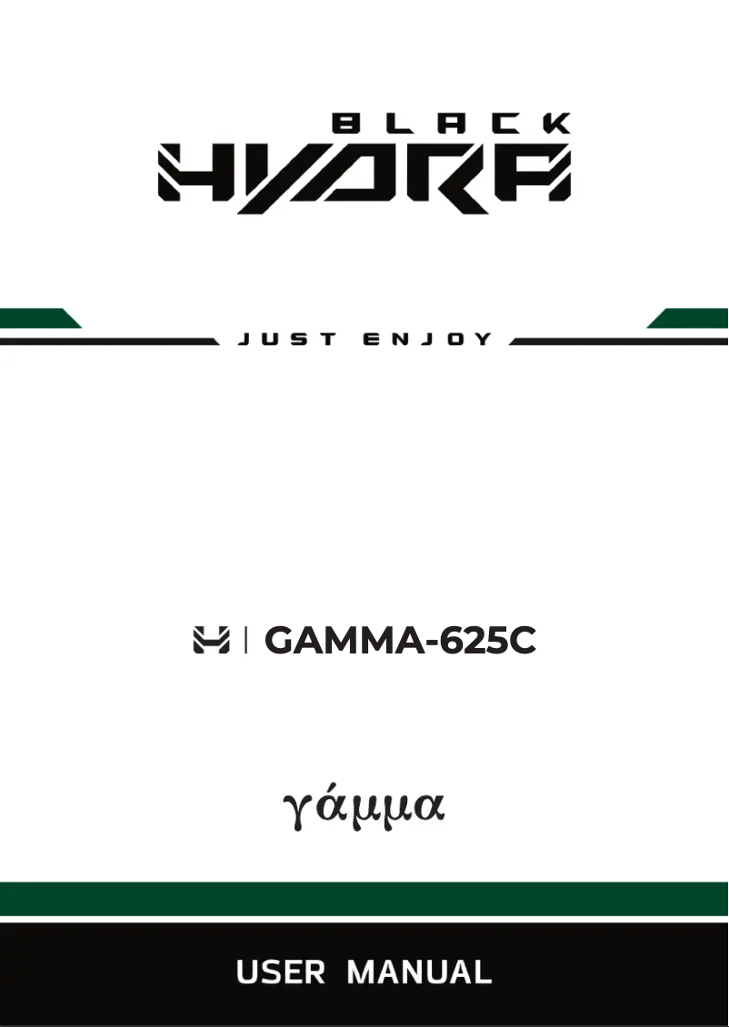 Page 1 de la notice Manuel utilisateur Black Hydra GAMMA-625C