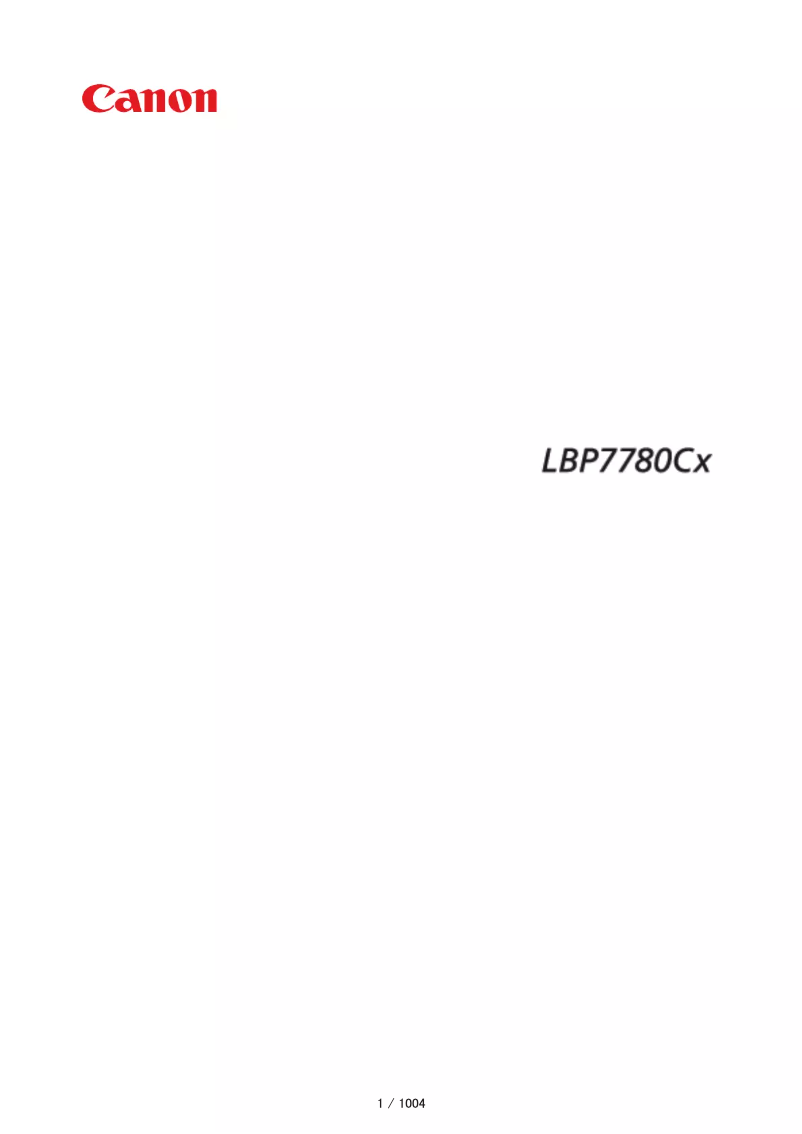 Imagen de la primera página del manual del dispositivo i-SENSYS LBP7780Cx