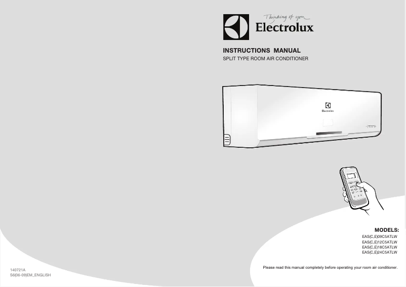 Page n°1 - Manuel utilisateur Electrolux EASX24C5ATLW