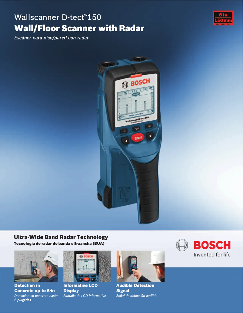 Page n°1 - Fiche technique Bosch D-tect 150 Professional