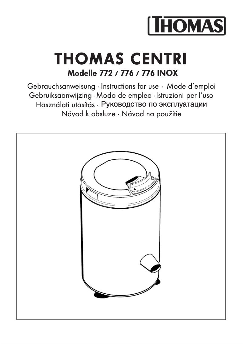 Page n°1 - Manuel utilisateur Thomas Centri 776 SEK