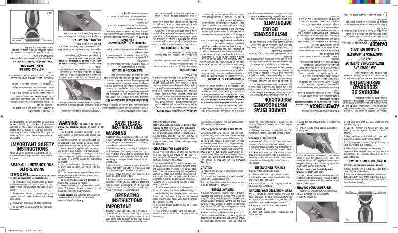 Image de la première page du manuel de l'appareil LWD500CS