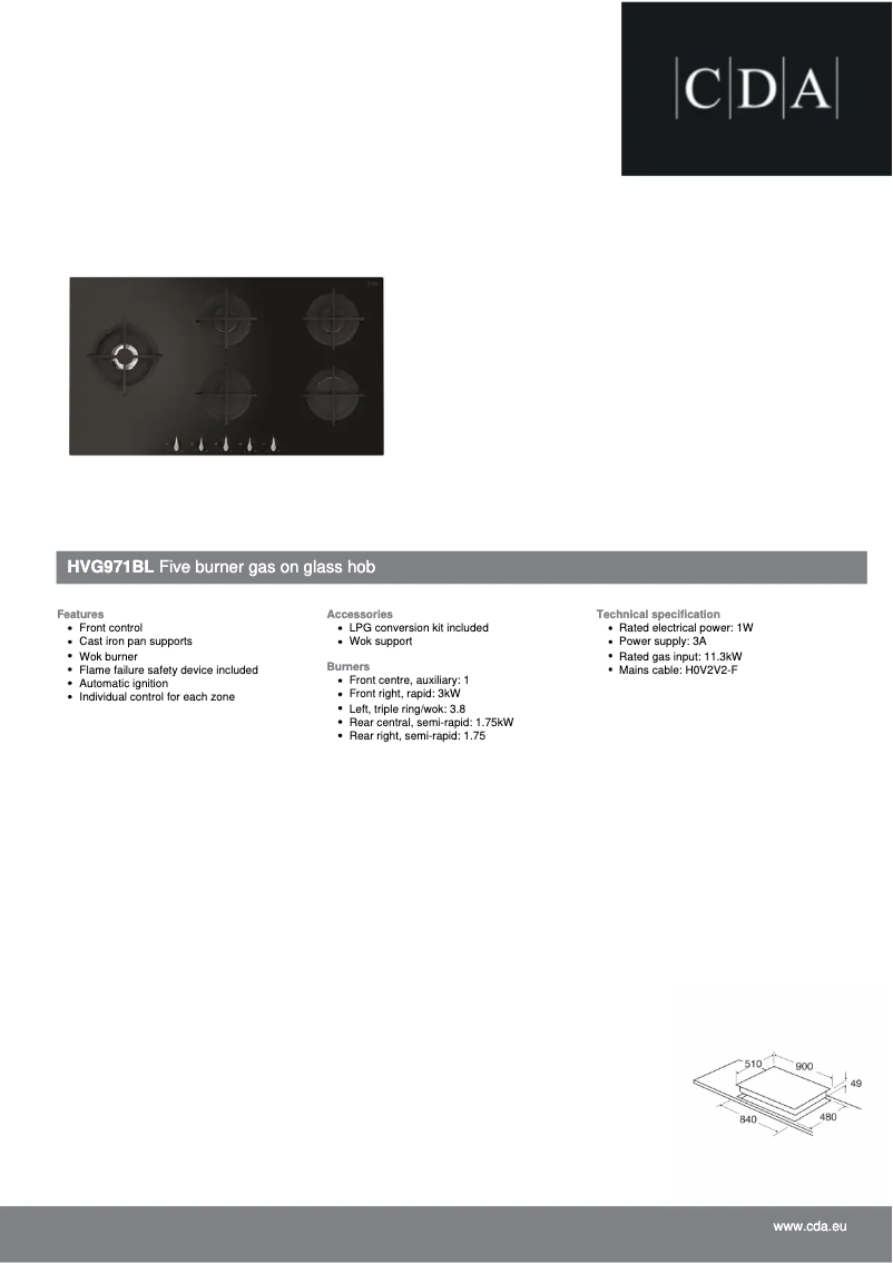 Image de la première page du manuel de l'appareil HVG971BL