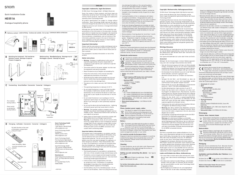 Image de la première page du manuel de l'appareil HD351A