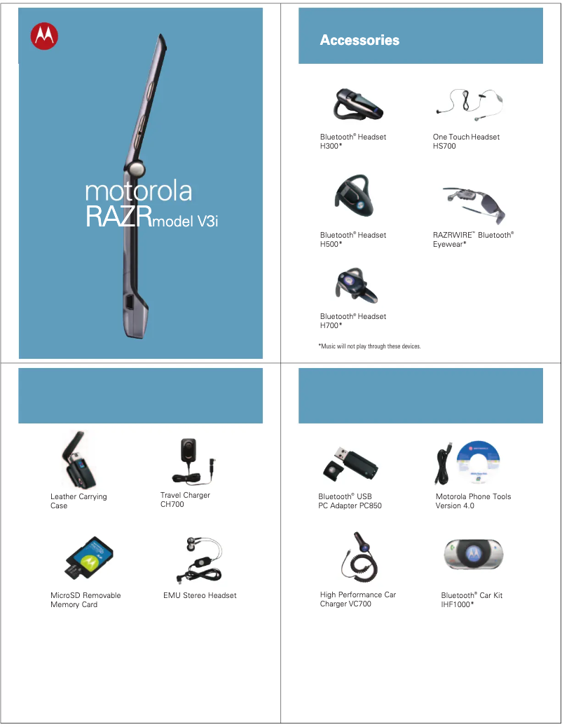 Image de la première page du manuel de l'appareil RAZR