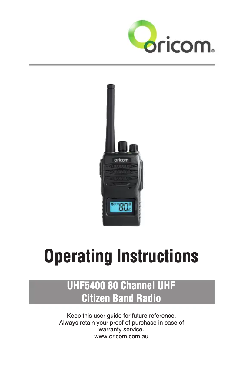 Image de la première page du manuel de l'appareil UHF5400