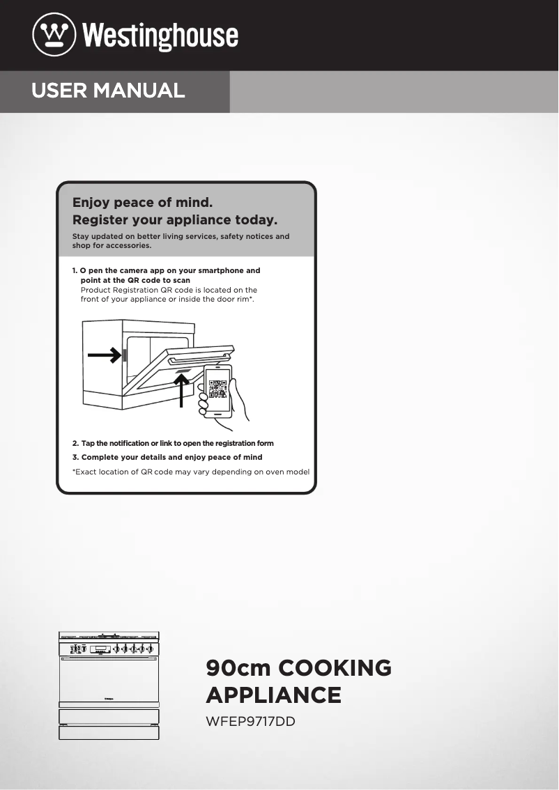 Page 1 de la notice Manuel utilisateur Westinghouse WFEP9717DD