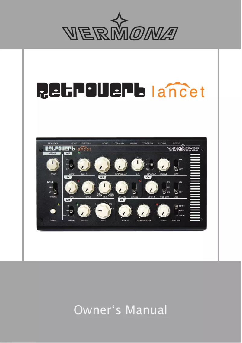 Page n°1 - Manuel utilisateur Vermona Retroverb Lancet