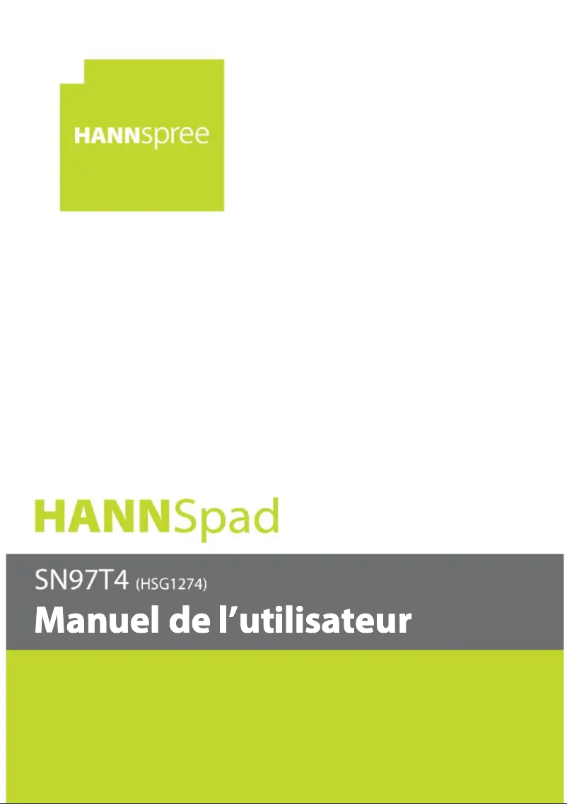Page 1 de la notice Manuel utilisateur Hannspree HannsPad SN97T4