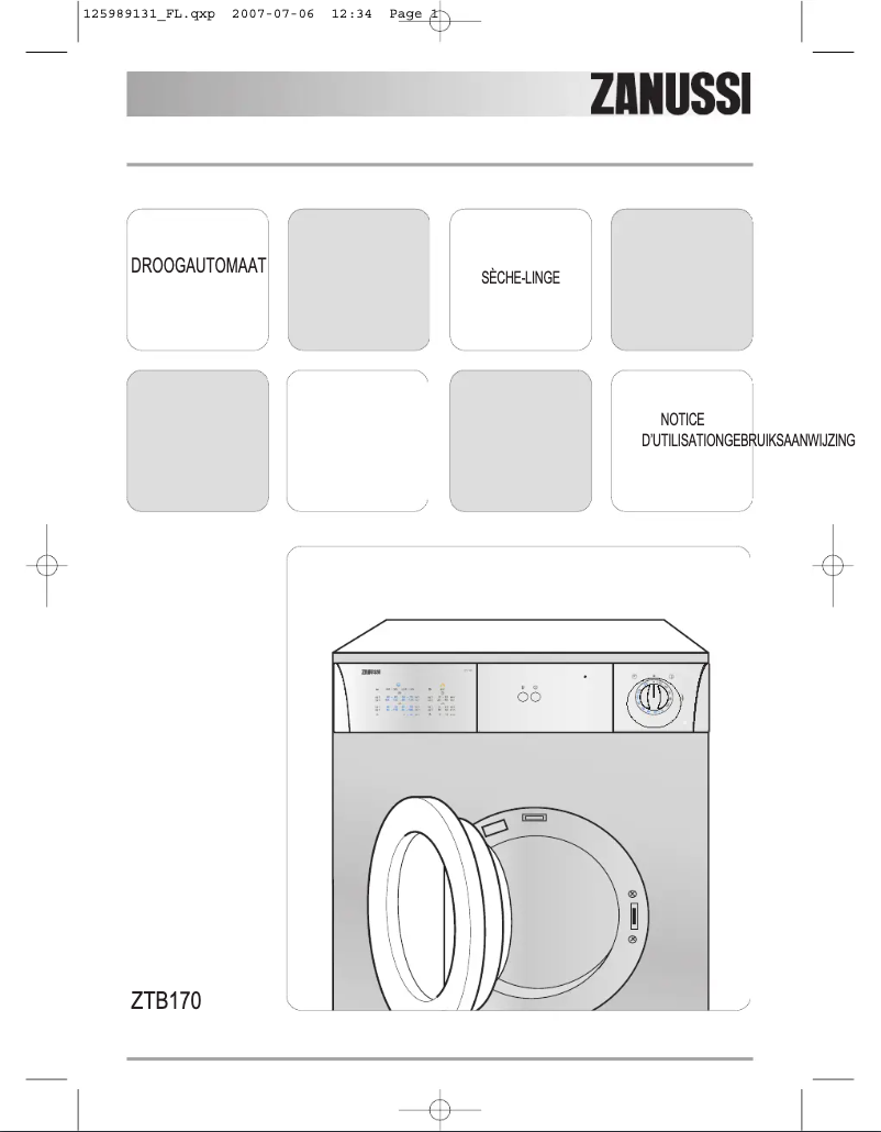 Página 1 del manual Manual de usuario Zanussi ZTB 170