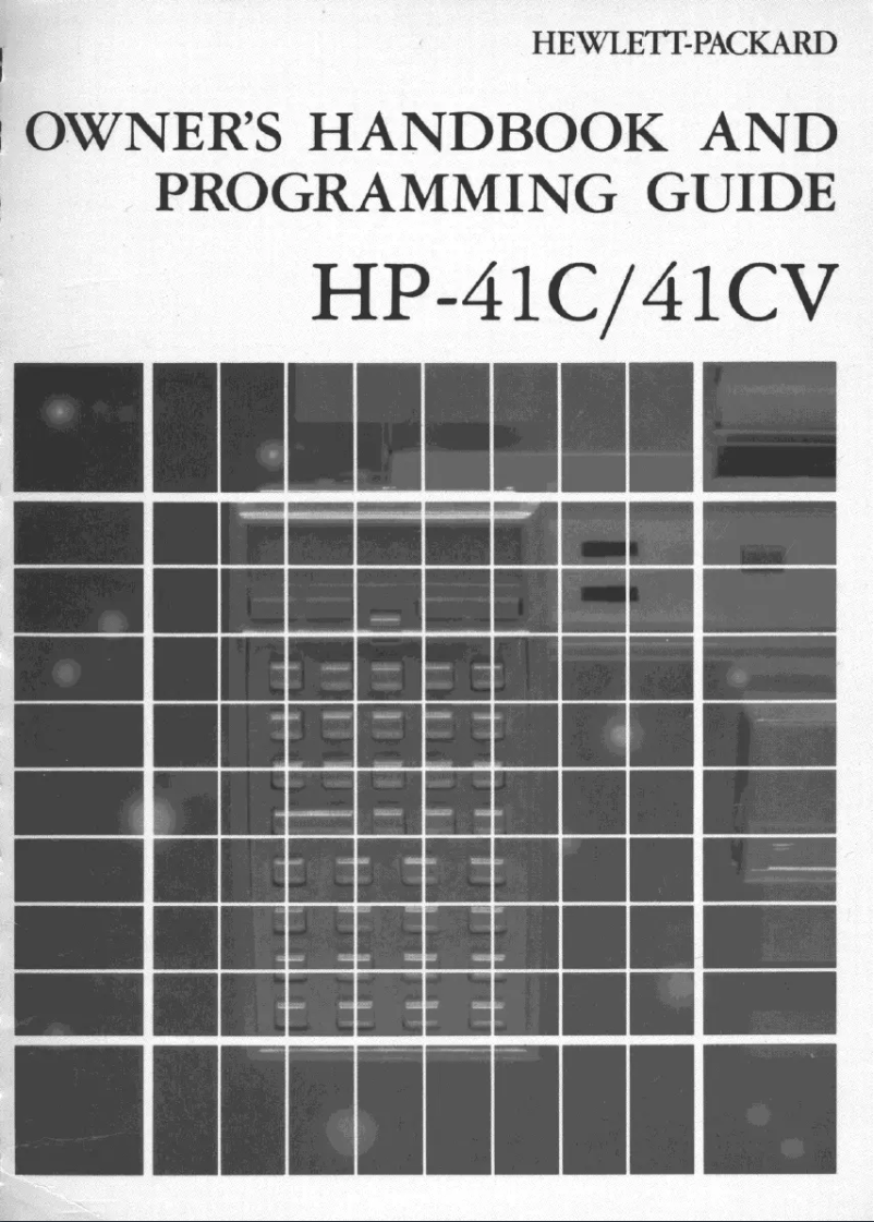 Page 1 de la notice Manuel utilisateur HP 41c