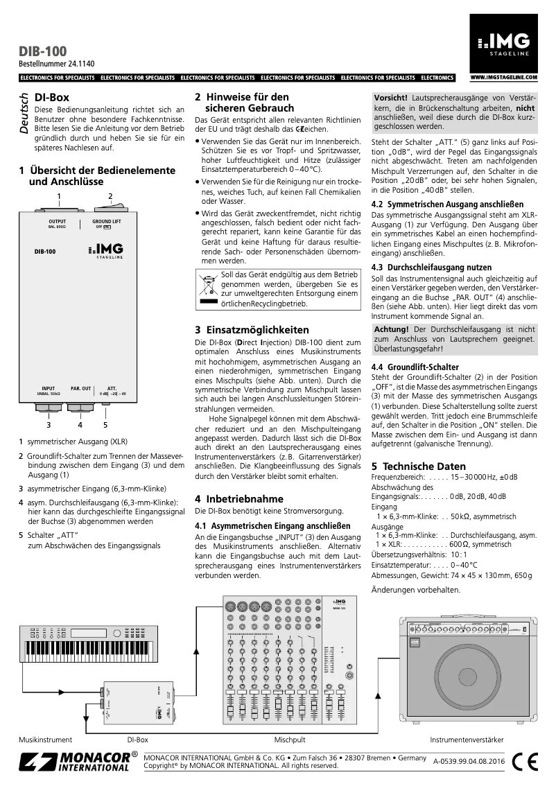 Image de la première page du manuel de l'appareil DIB-100