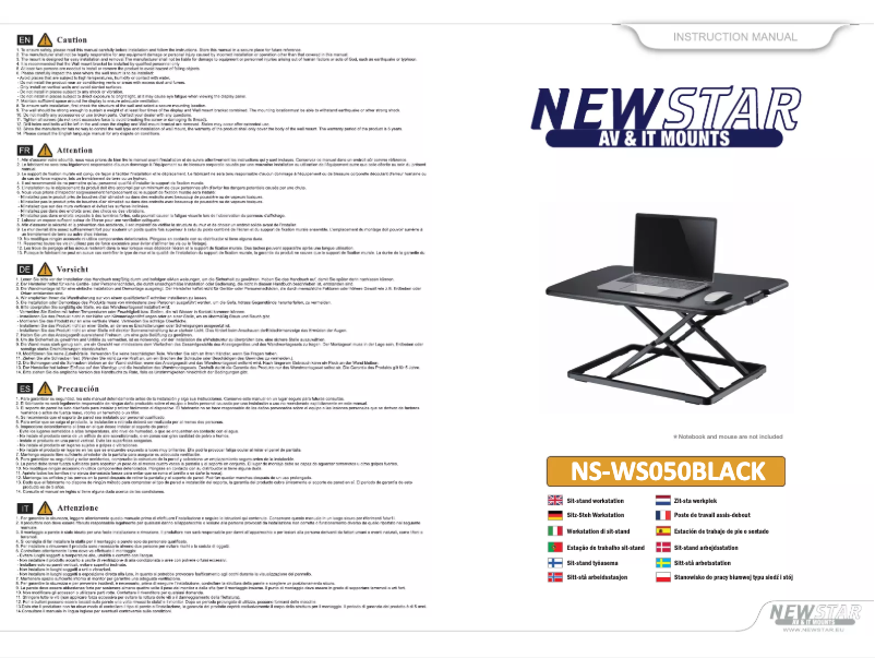 Page 1 de la notice Manuel utilisateur Newstar NS-WS050