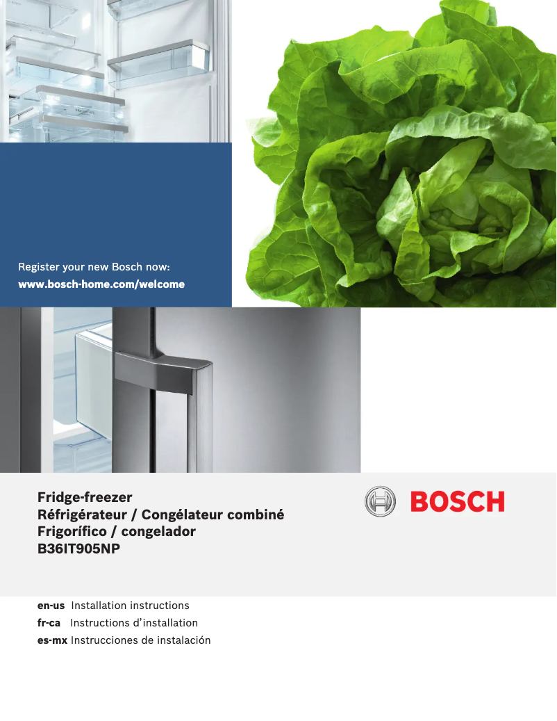 Page 1 of the manual Installation Guide Bosch B36IT905NP