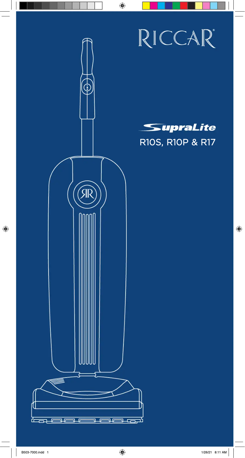 Page n°1 - Manuel utilisateur Riccar SupraLite R10S