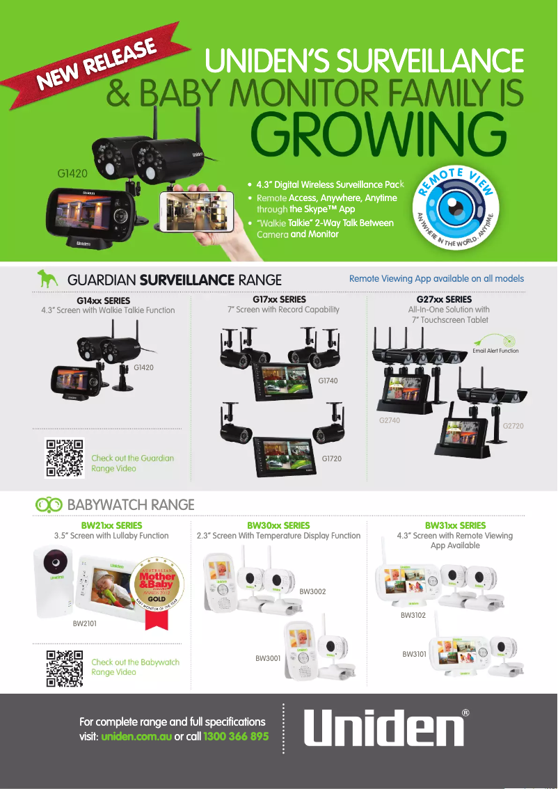 Page n°1 - Brochure Uniden Guardian G1400