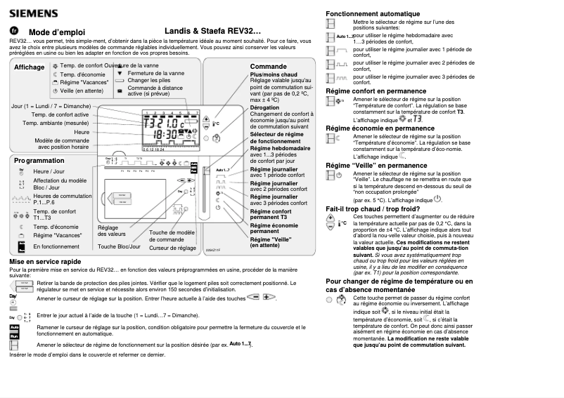 Page n°1 - Manuel utilisateur Siemens REV32