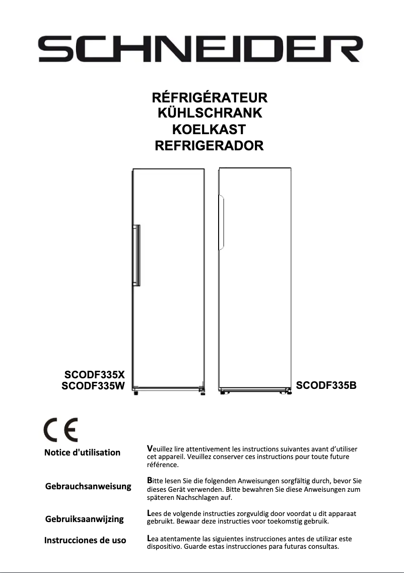 Page 1 de la notice Mode d'emploi Schneider SCODF335W