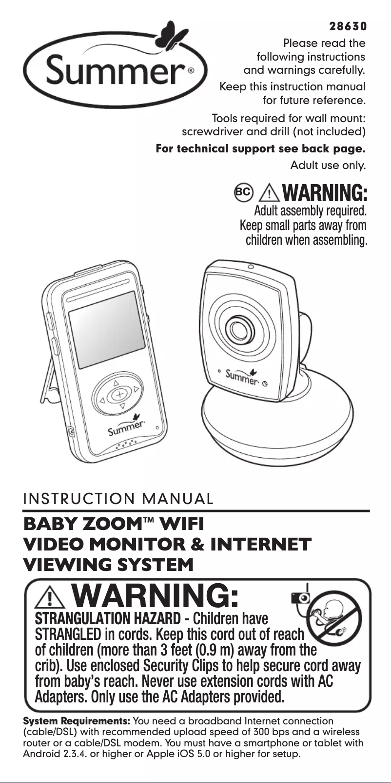 Image de la première page du manuel de l'appareil Baby Zoom 28630