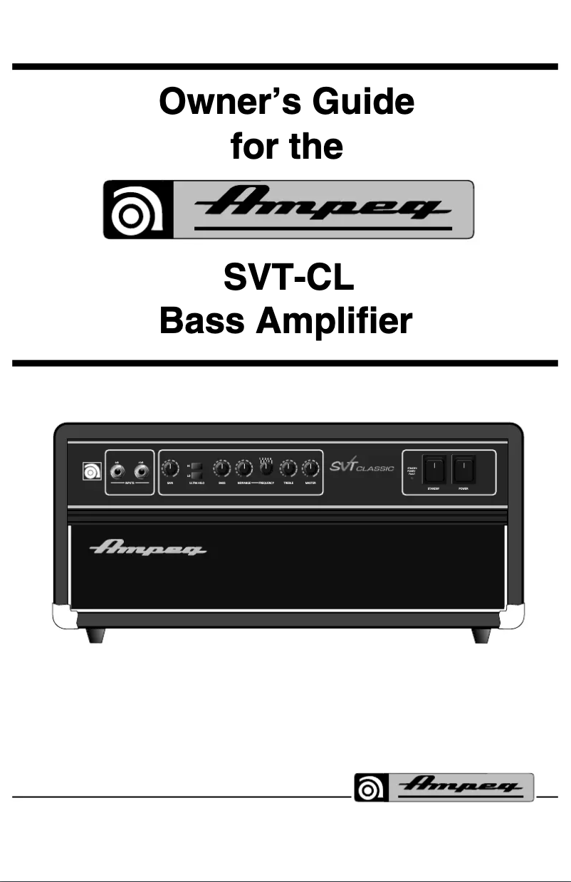 Page n°1 - Manuel utilisateur Ampeg SVT-CL