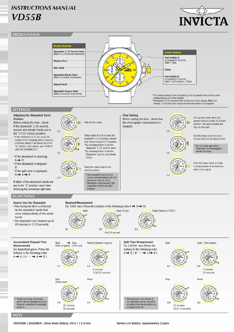 Page 1 de la notice Manuel utilisateur Invicta DC Comics 29065