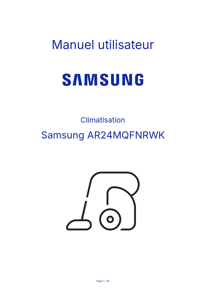 Page n°1 - Manuel utilisateur Samsung AR24MQFNRWK