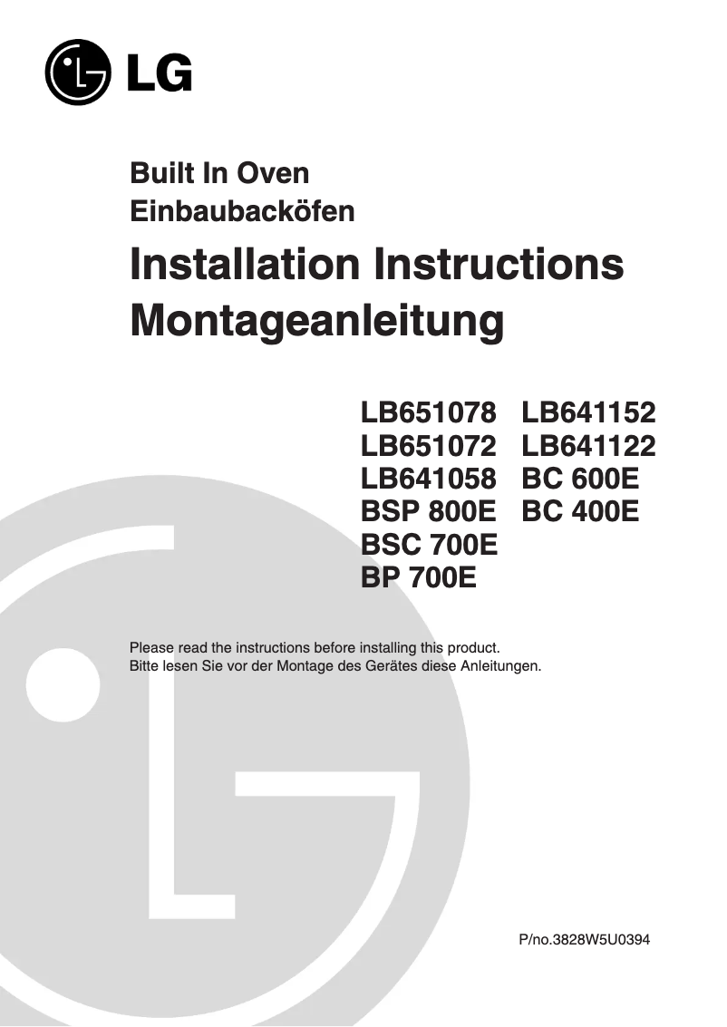 Page n°1 - Manuel utilisateur LG BP700E