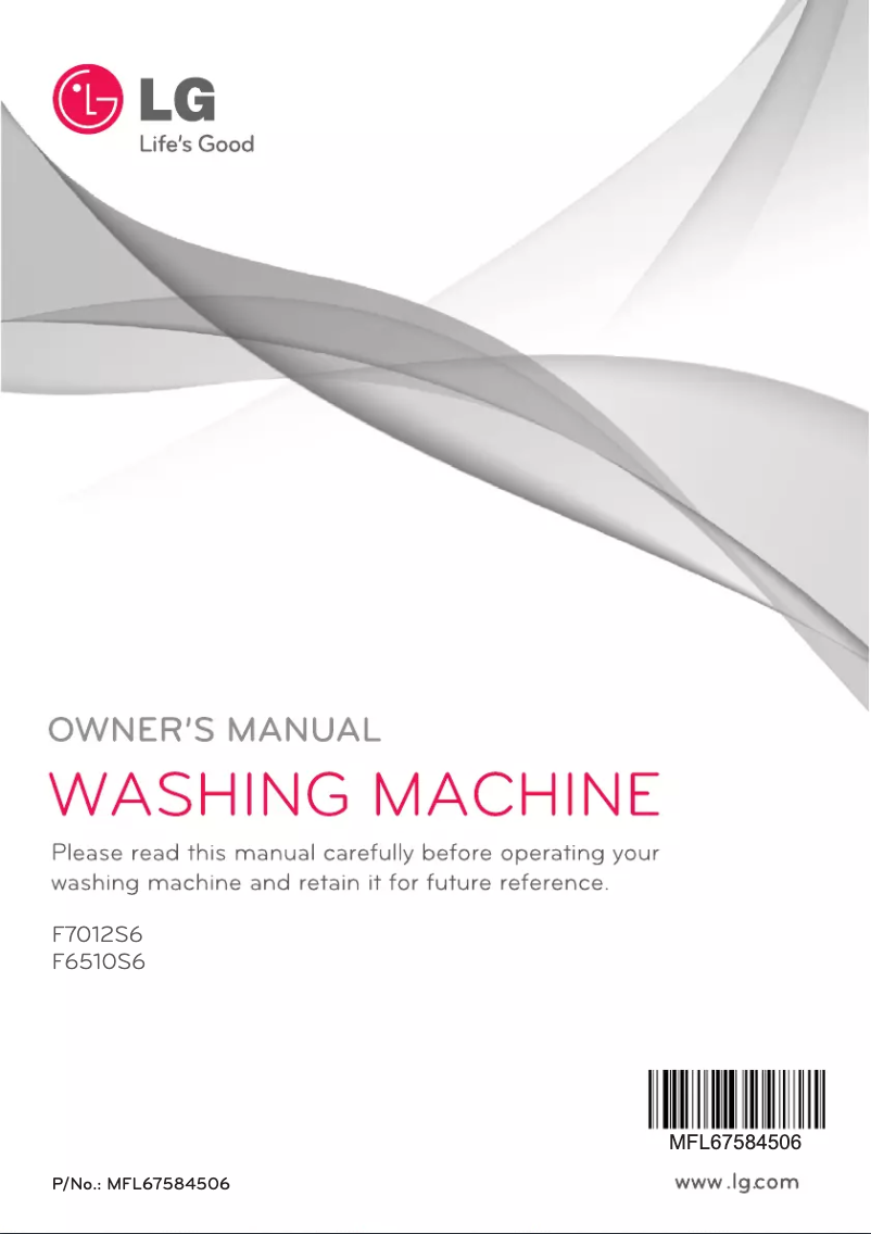 Page 1 de la notice Manuel utilisateur LG F7012S6