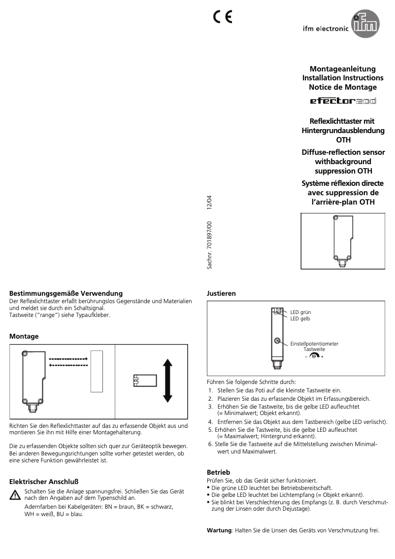 Page n°1 - Manuel utilisateur IFM OT5214