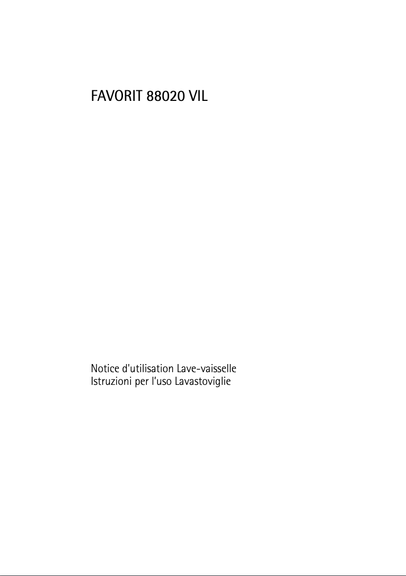 Page 1 de la notice Manuel utilisateur AEG F 88020 VI