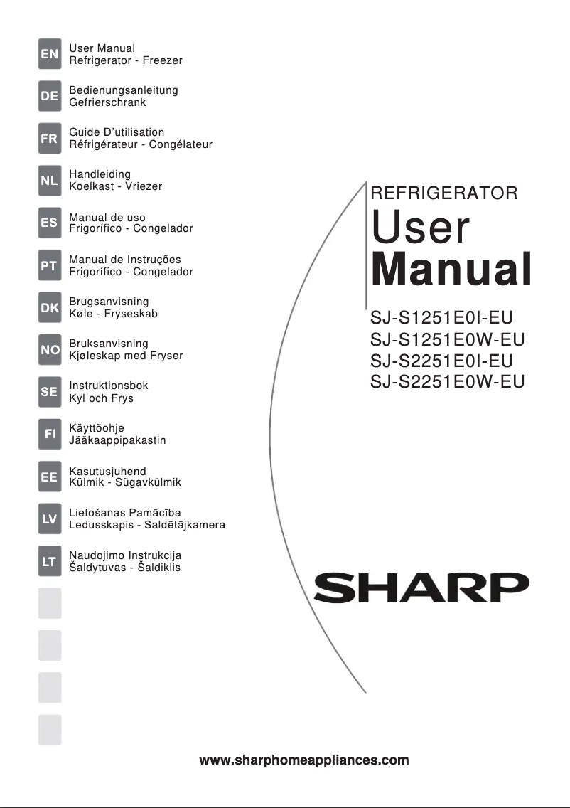 Page 1 de la notice Manuel utilisateur Sharp SJ-S2251E0W-EU