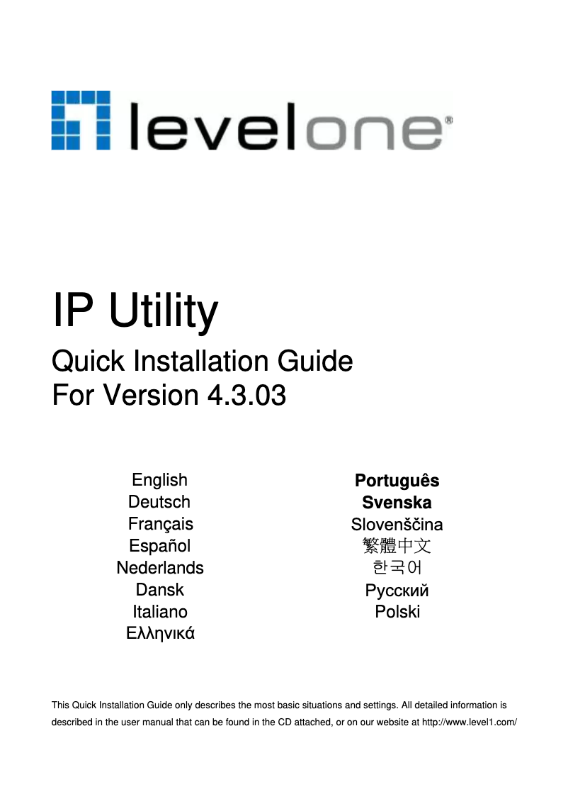 Página 1 del manual Manual de usuario LevelOne FCS-1150