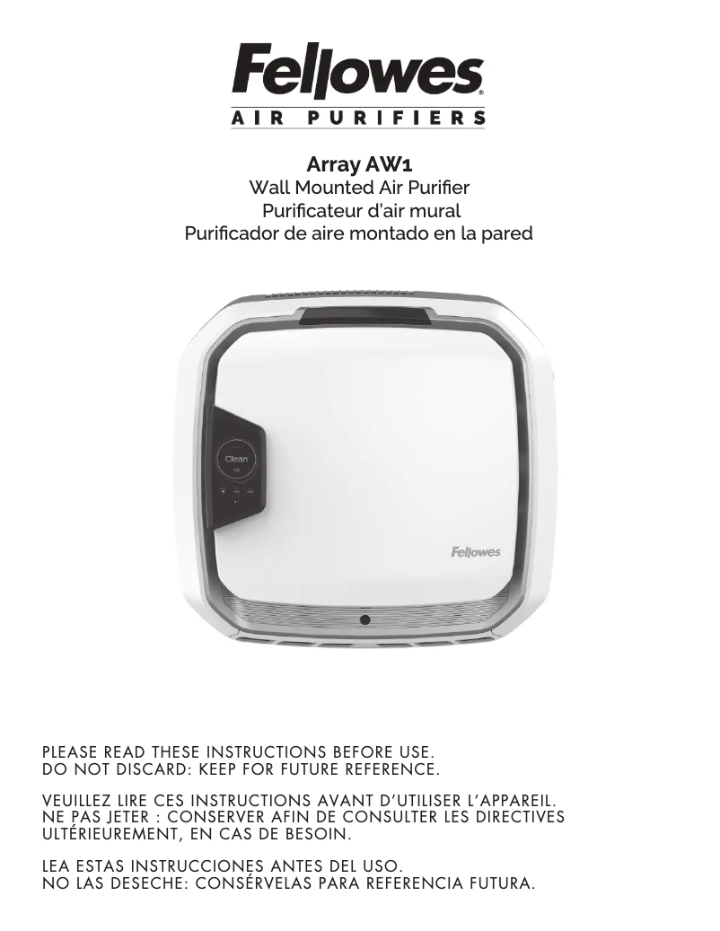 Page n°1 - Manuel utilisateur Fellowes Array AW1