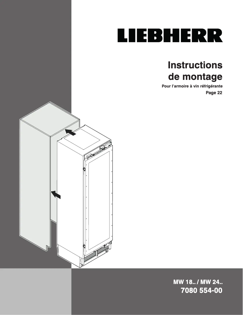 Page n°1 - Guide d'installation Liebherr MW-1801