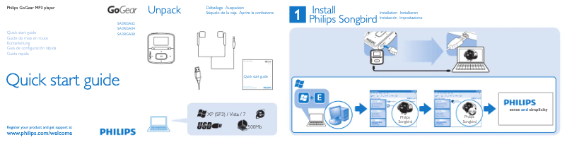 Page n°1 - Manuel utilisateur Philips GoGear SA3RGA