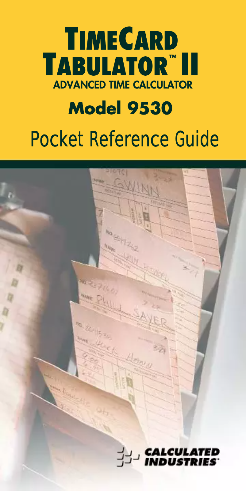 Image de la première page du manuel de l'appareil TimeCard Tabulator II