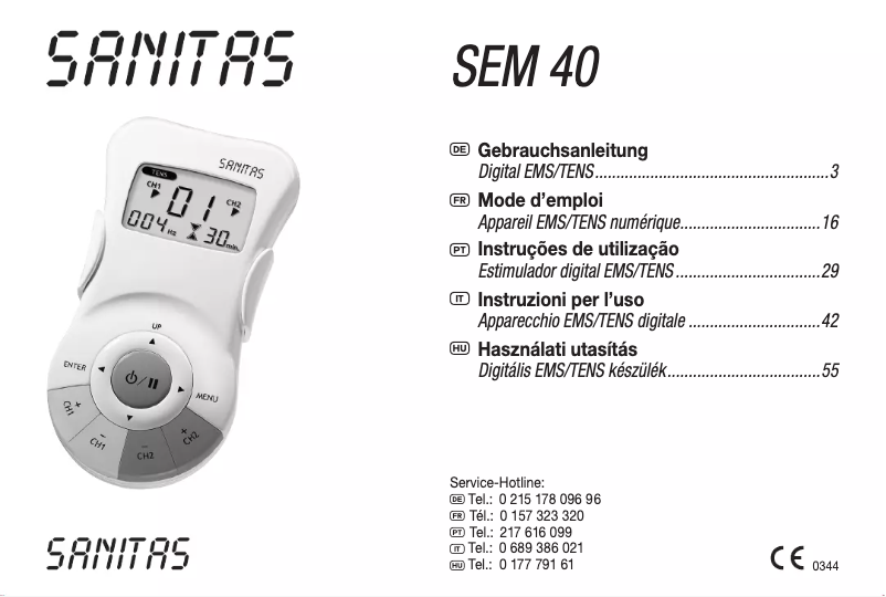 Page n°1 - Manuel utilisateur Sanitas SFT 09