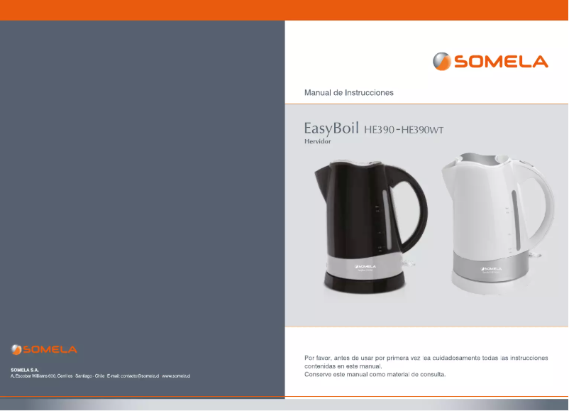 Image de la première page du manuel de l'appareil EasyBoil HE390WT