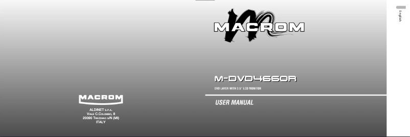 Page n°1 - Manuel utilisateur Macrom M-DVD4660R