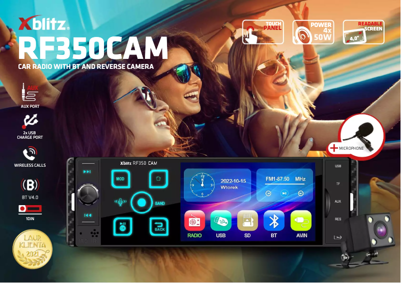 Page 1 de la notice Manuel utilisateur Xblitz RF350 CAM