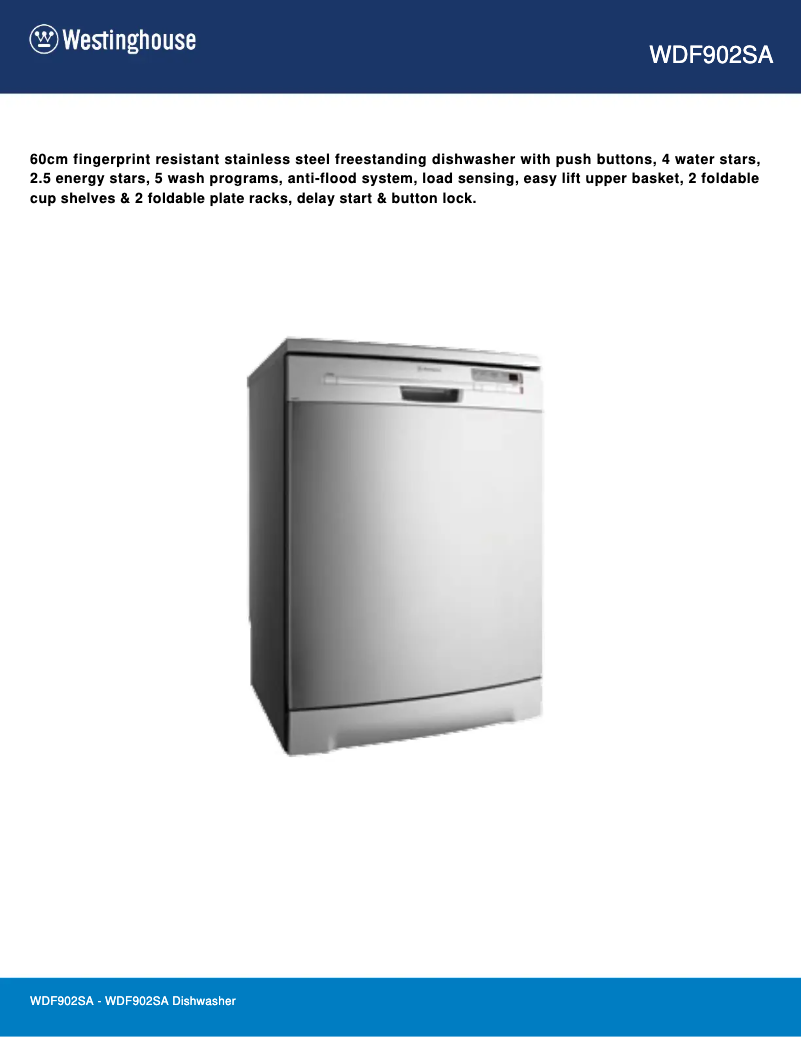 Image de la première page du manuel de l'appareil WDF902SA